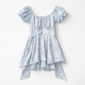 Altar'd State Blue and White Floral Mini Dress